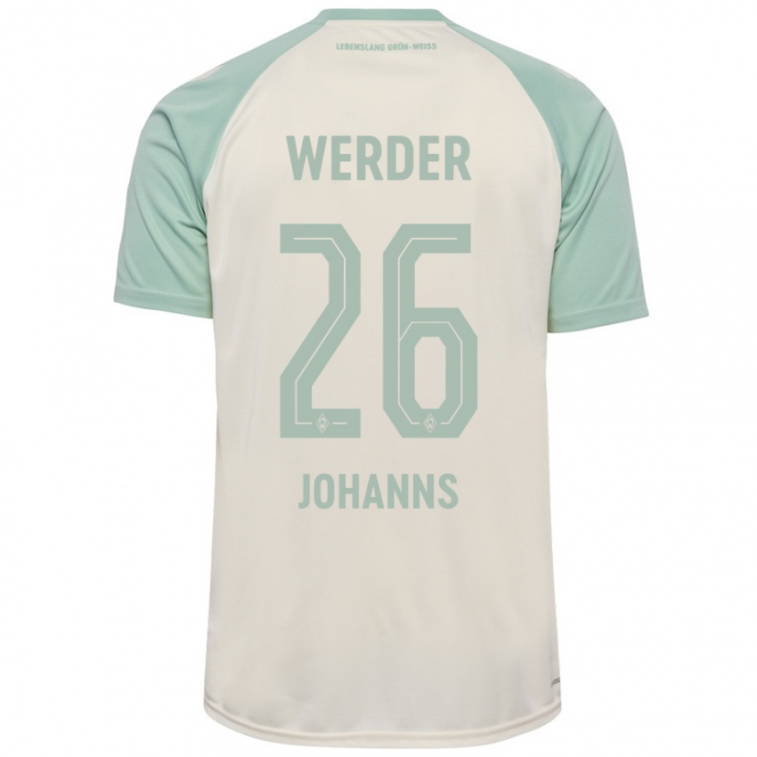 Børn Lennart Johanns #26 Råhvid Lysegrøn Udebane Spillertrøjer 2024/25 Trøje T-Shirt