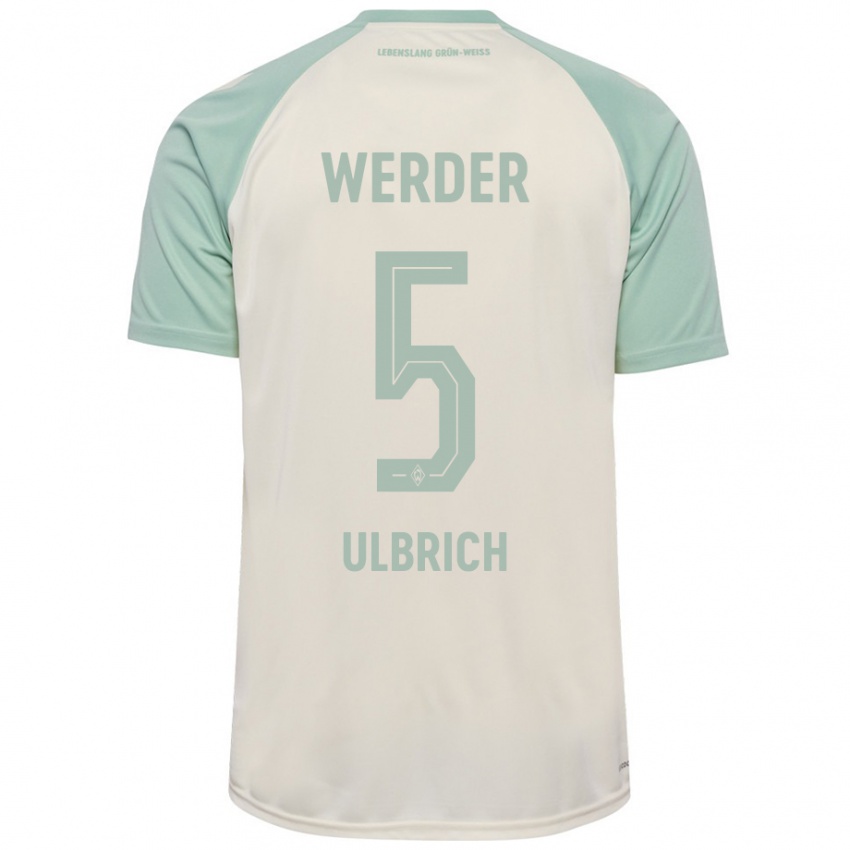 Børn Michelle Ulbrich #5 Råhvid Lysegrøn Udebane Spillertrøjer 2024/25 Trøje T-Shirt