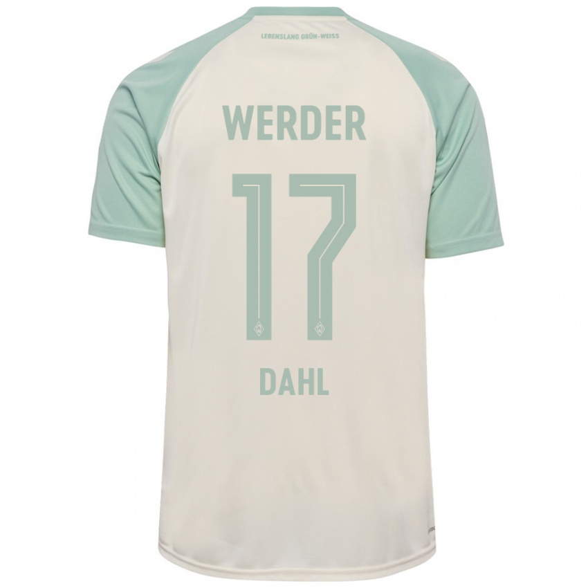 Børn Amira Dahl #17 Råhvid Lysegrøn Udebane Spillertrøjer 2024/25 Trøje T-Shirt