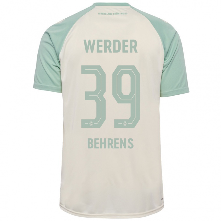 Børn Jette Behrens #39 Råhvid Lysegrøn Udebane Spillertrøjer 2024/25 Trøje T-Shirt