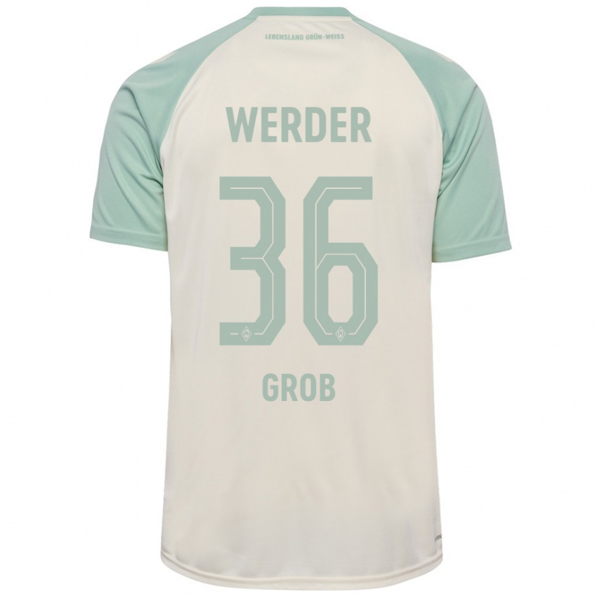 Børn Christian Groß #36 Råhvid Lysegrøn Udebane Spillertrøjer 2024/25 Trøje T-Shirt