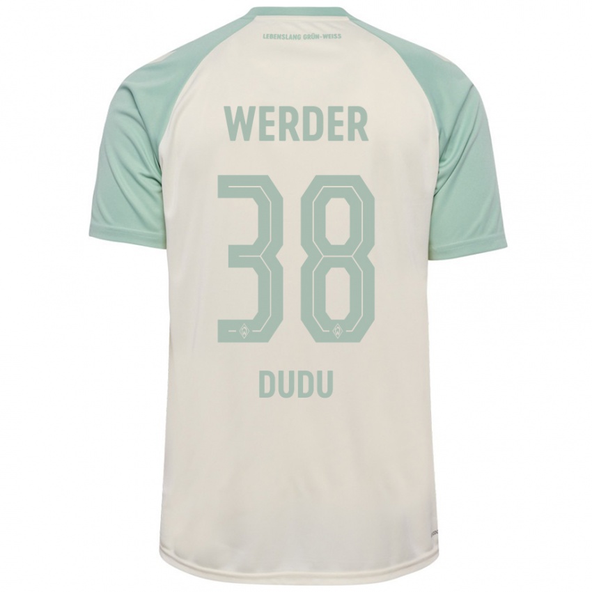 Børn Dudu #38 Råhvid Lysegrøn Udebane Spillertrøjer 2024/25 Trøje T-Shirt