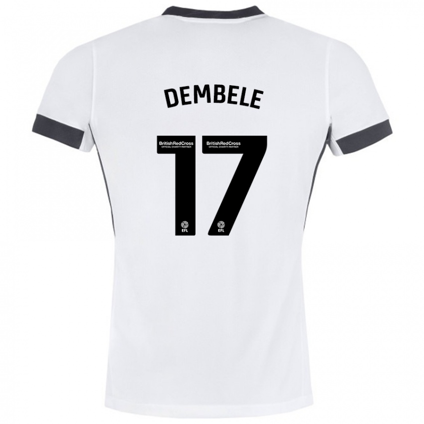 Børn Siriki Dembélé #17 Hvid Sort Udebane Spillertrøjer 2024/25 Trøje T-Shirt