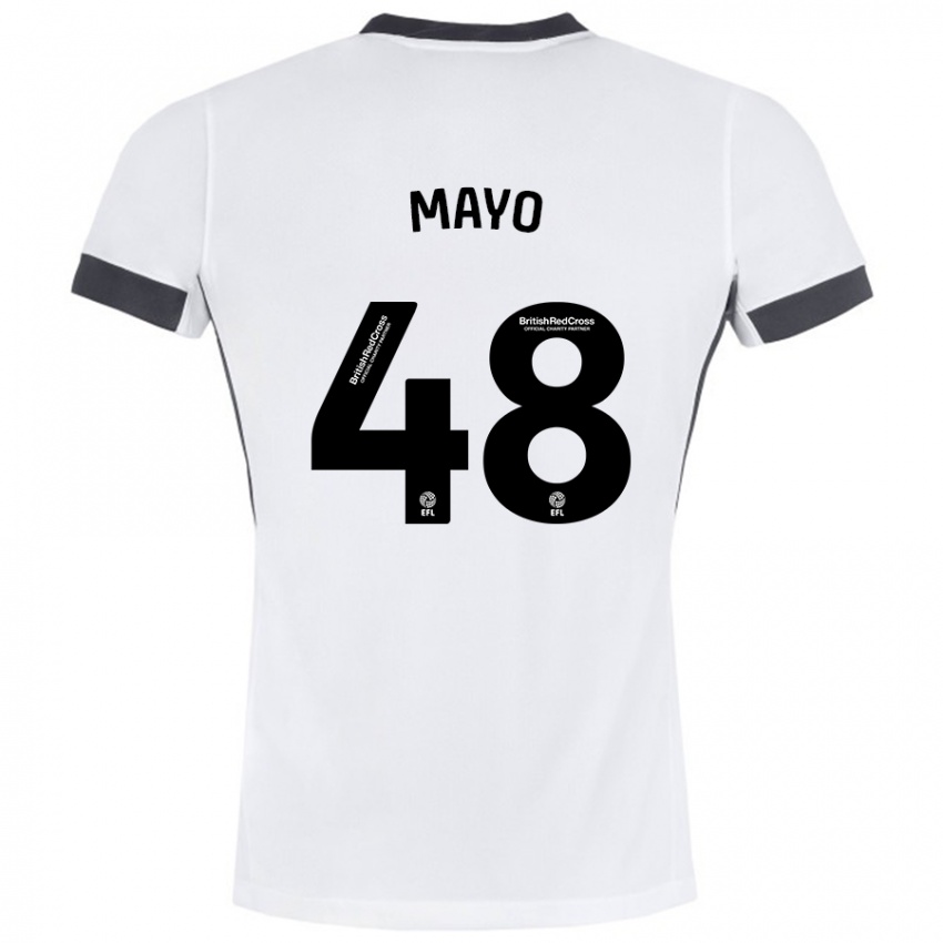 Børn Bradley Mayo #48 Hvid Sort Udebane Spillertrøjer 2024/25 Trøje T-Shirt