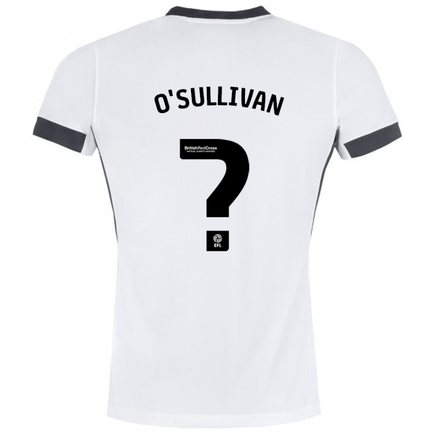 Børn William O'sullivan #0 Hvid Sort Udebane Spillertrøjer 2024/25 Trøje T-Shirt