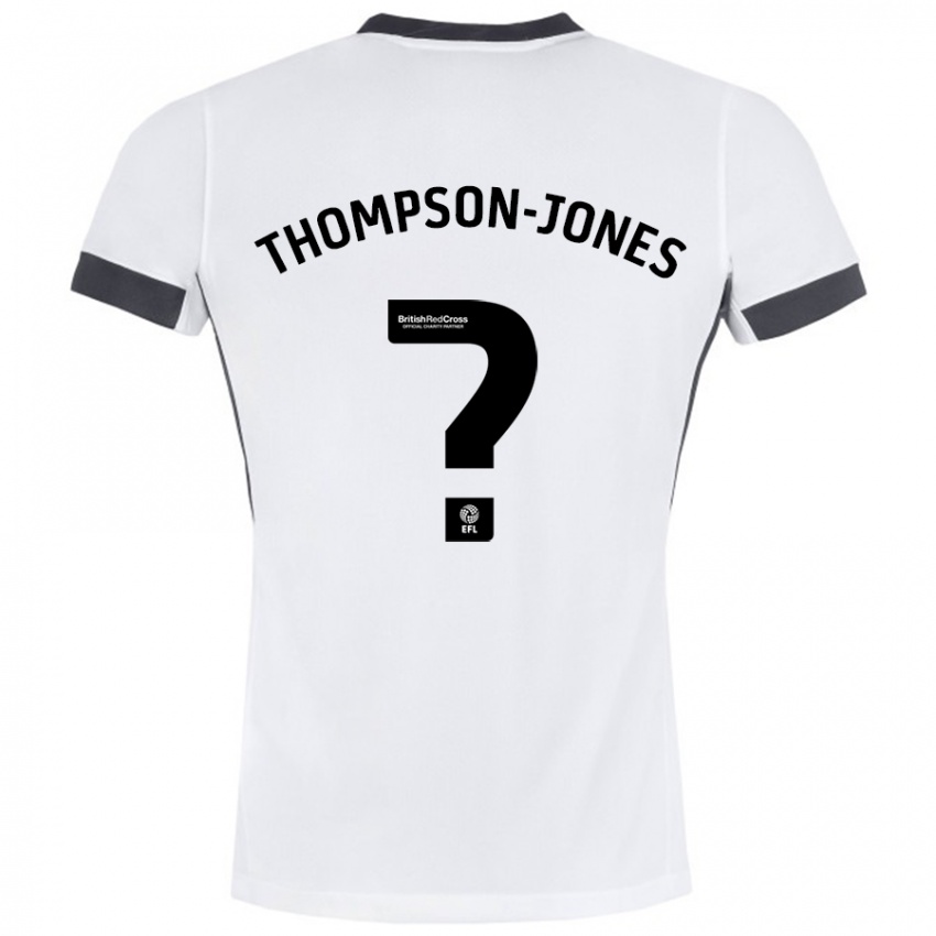 Børn Riquelme Thompson-Jones #0 Hvid Sort Udebane Spillertrøjer 2024/25 Trøje T-Shirt