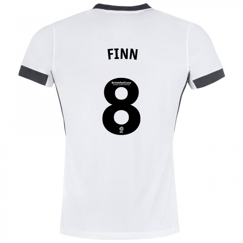 Børn Jamie Finn #8 Hvid Sort Udebane Spillertrøjer 2024/25 Trøje T-Shirt