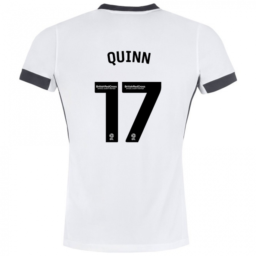 Børn Lucy Quinn #17 Hvid Sort Udebane Spillertrøjer 2024/25 Trøje T-Shirt