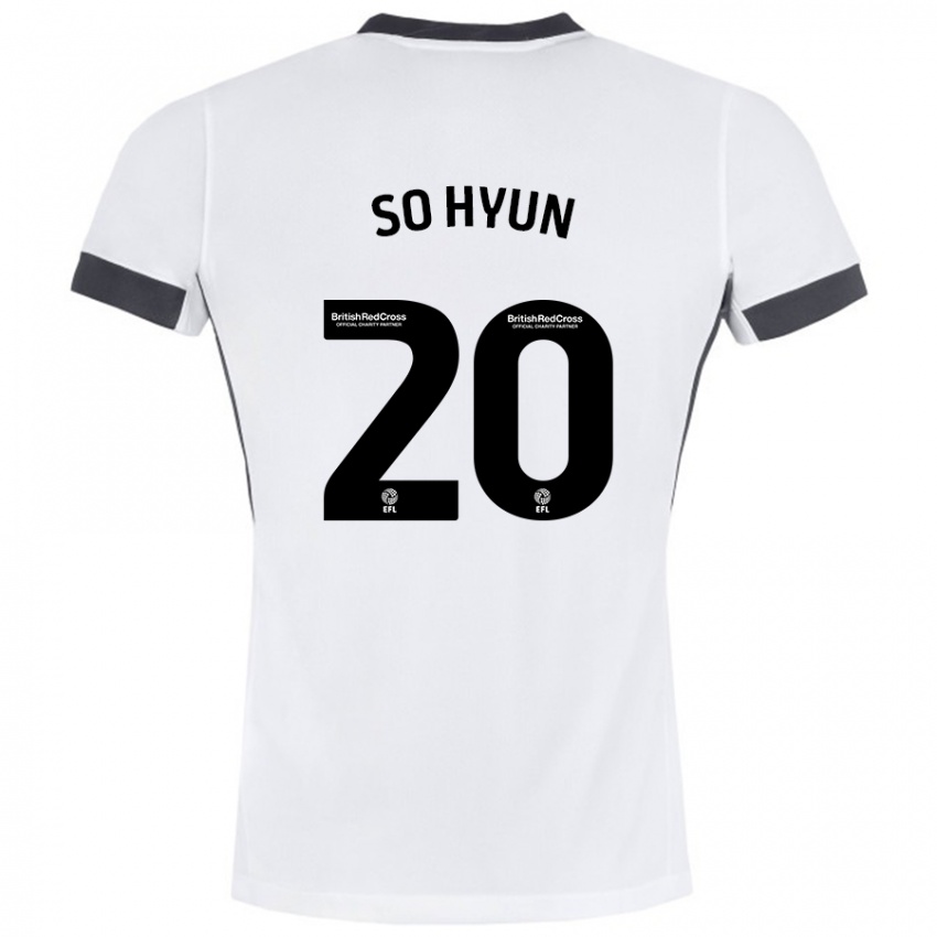 Børn Cho So-Hyun #20 Hvid Sort Udebane Spillertrøjer 2024/25 Trøje T-Shirt