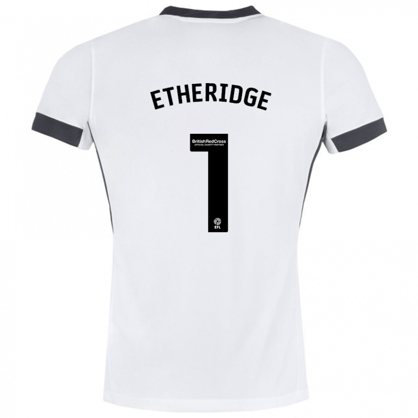 Børn Neil Etheridge #1 Hvid Sort Udebane Spillertrøjer 2024/25 Trøje T-Shirt