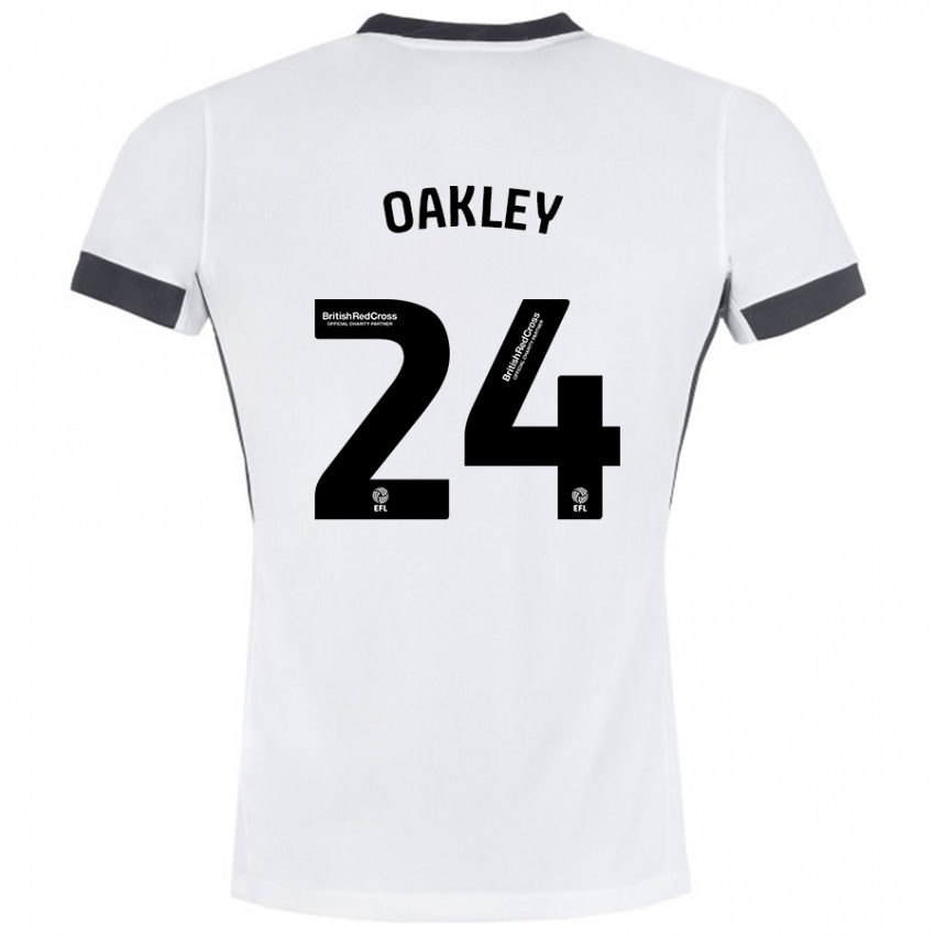 Børn Marcel Oakley #24 Hvid Sort Udebane Spillertrøjer 2024/25 Trøje T-Shirt