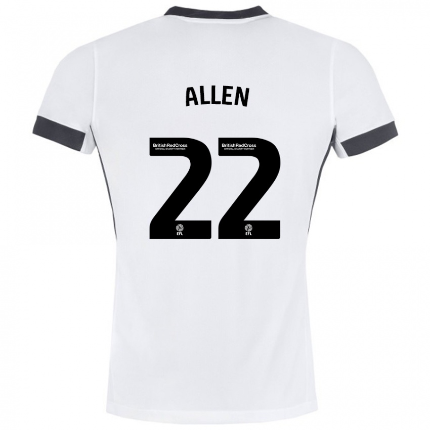 Børn Remi Allen #22 Hvid Sort Udebane Spillertrøjer 2024/25 Trøje T-Shirt