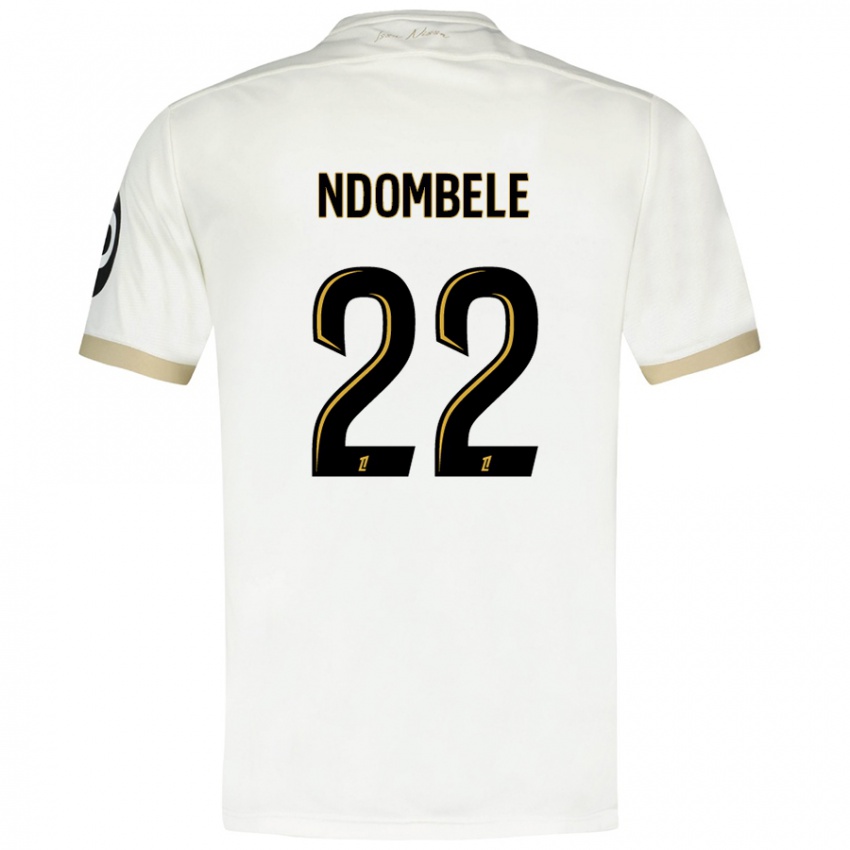 Børn Tanguy Ndombele #22 Hvidguld Udebane Spillertrøjer 2024/25 Trøje T-Shirt