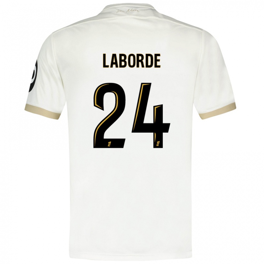 Børn Gaëtan Laborde #24 Hvidguld Udebane Spillertrøjer 2024/25 Trøje T-Shirt