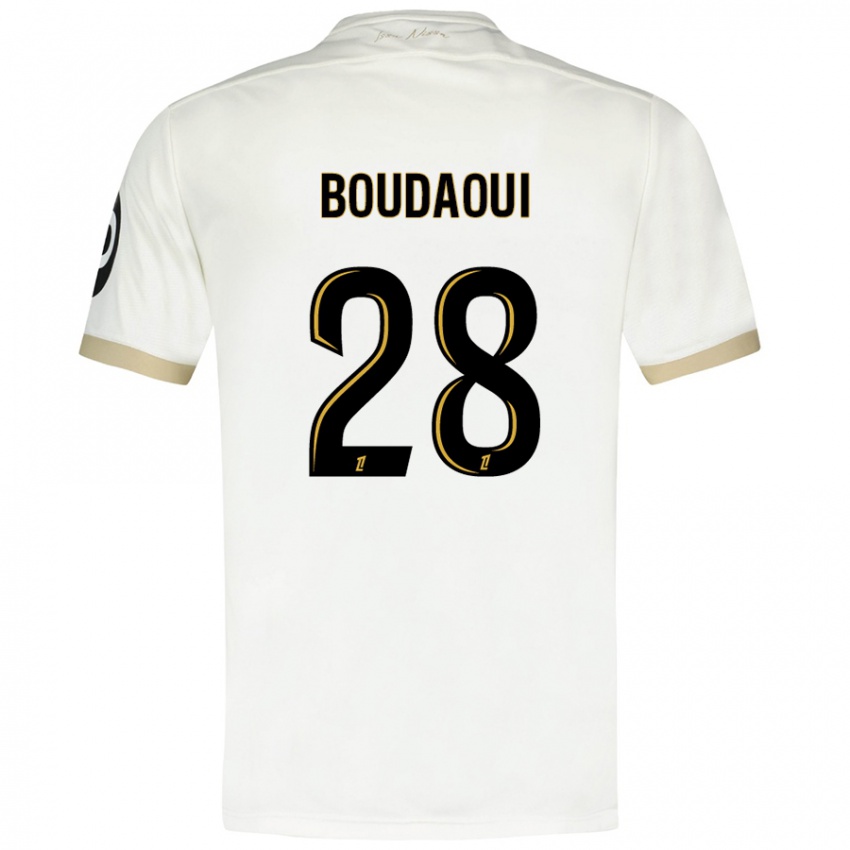 Børn Hicham Boudaoui #28 Hvidguld Udebane Spillertrøjer 2024/25 Trøje T-Shirt