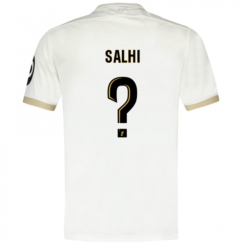 Børn Iliesse Salhi #0 Hvidguld Udebane Spillertrøjer 2024/25 Trøje T-Shirt