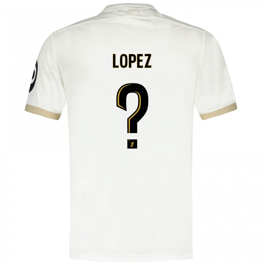 Børn Kylian Lopez #0 Hvidguld Udebane Spillertrøjer 2024/25 Trøje T-Shirt