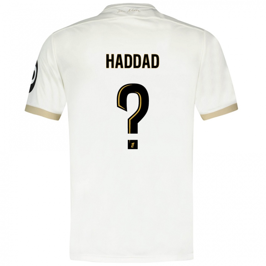 Børn Yacine Haddad #0 Hvidguld Udebane Spillertrøjer 2024/25 Trøje T-Shirt