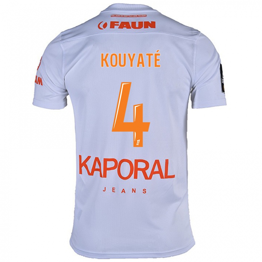 Børn Kiki Kouyaté #4 Hvid Udebane Spillertrøjer 2024/25 Trøje T-Shirt