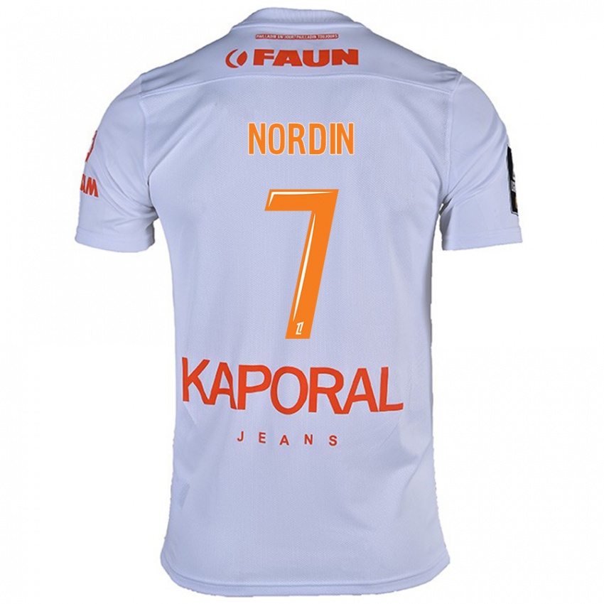 Børn Arnaud Nordin #7 Hvid Udebane Spillertrøjer 2024/25 Trøje T-Shirt