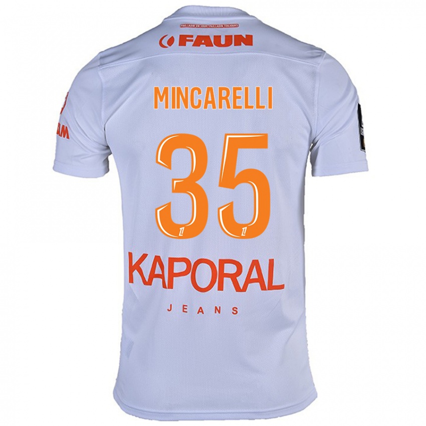 Børn Lucas Mincarelli #35 Hvid Udebane Spillertrøjer 2024/25 Trøje T-Shirt