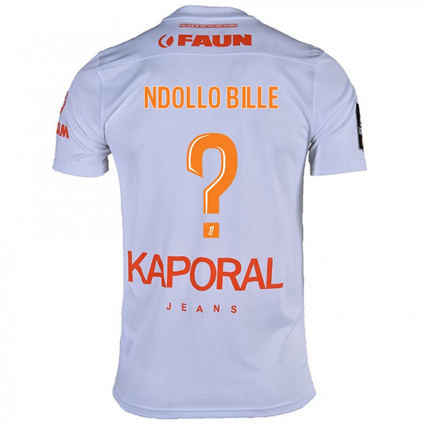 Børn Wilfried Ndollo Bille #0 Hvid Udebane Spillertrøjer 2024/25 Trøje T-Shirt