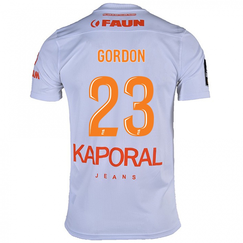 Børn Sh'nia Gordon #23 Hvid Udebane Spillertrøjer 2024/25 Trøje T-Shirt