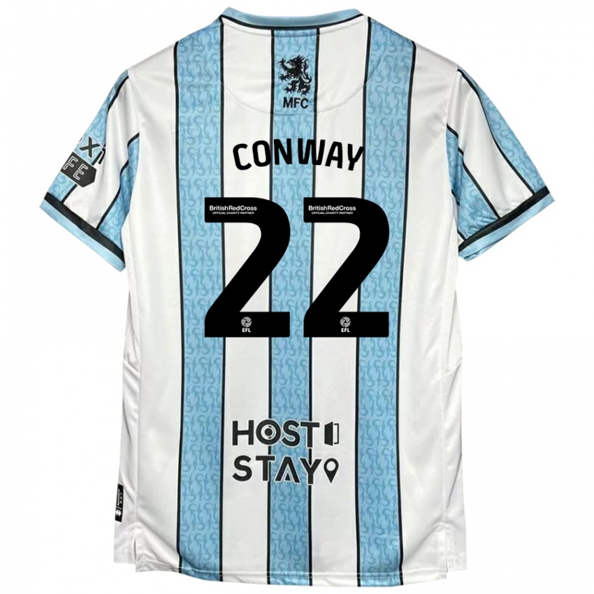 Børn Tommy Conway #22 Hvid Blå Udebane Spillertrøjer 2024/25 Trøje T-Shirt