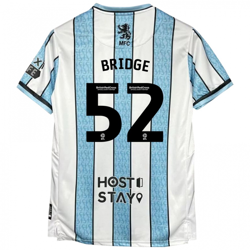 Børn Aj Bridge #52 Hvid Blå Udebane Spillertrøjer 2024/25 Trøje T-Shirt