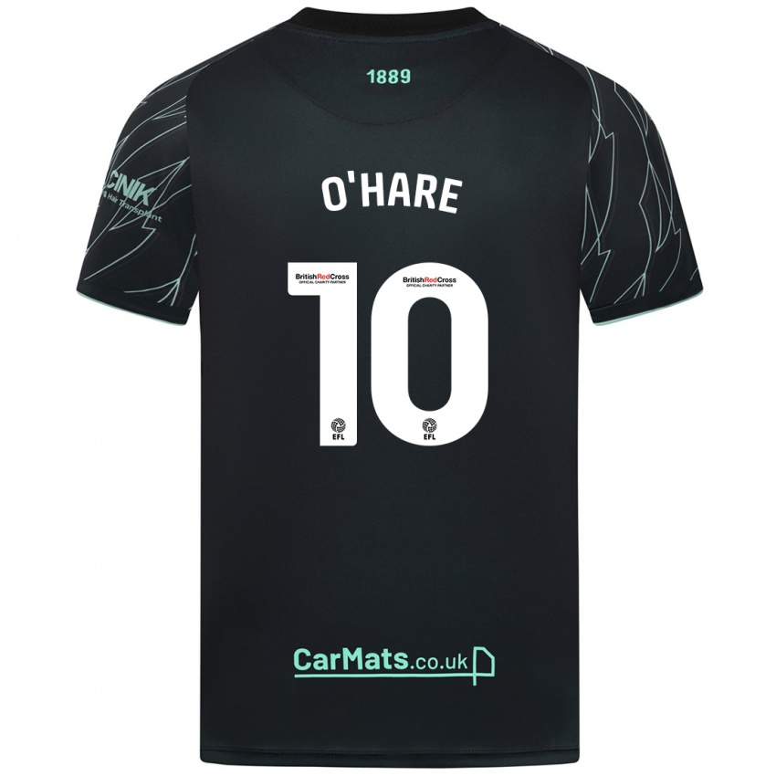 Børn Callum O'hare #10 Sort Grøn Udebane Spillertrøjer 2024/25 Trøje T-Shirt