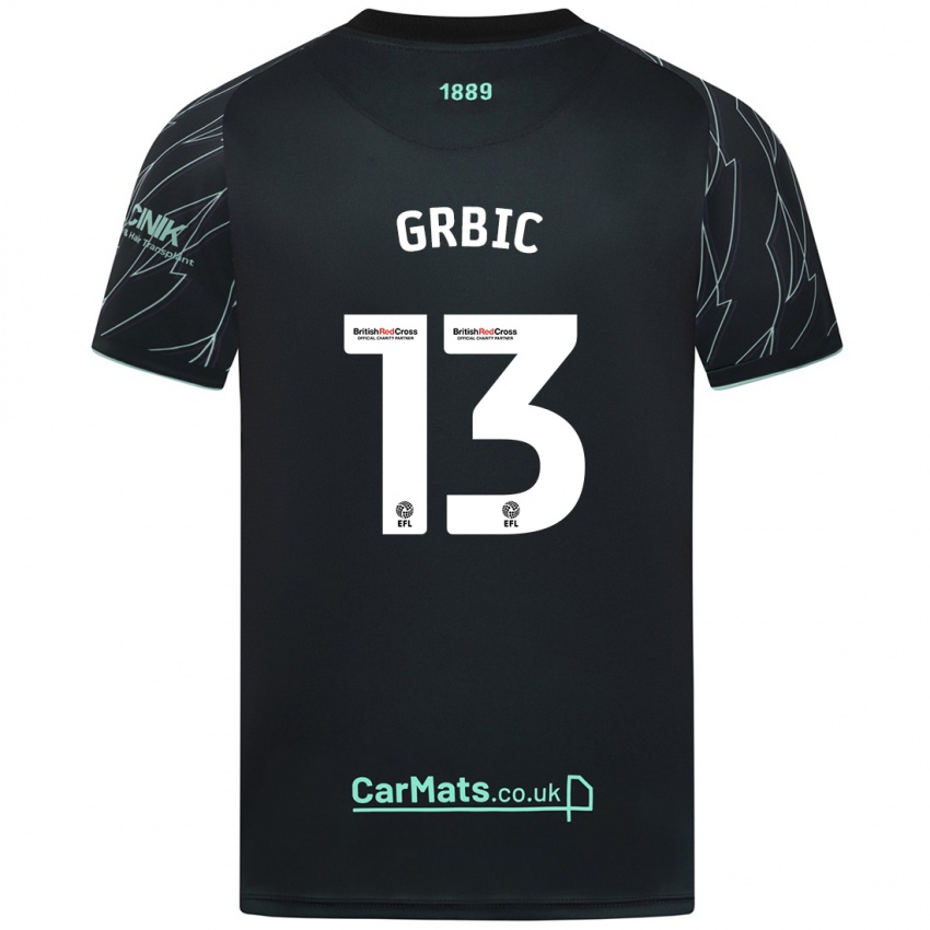 Børn Ivo Grbic #13 Sort Grøn Udebane Spillertrøjer 2024/25 Trøje T-Shirt