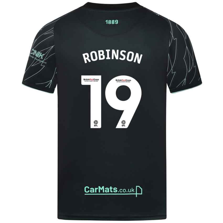 Børn Jack Robinson #19 Sort Grøn Udebane Spillertrøjer 2024/25 Trøje T-Shirt