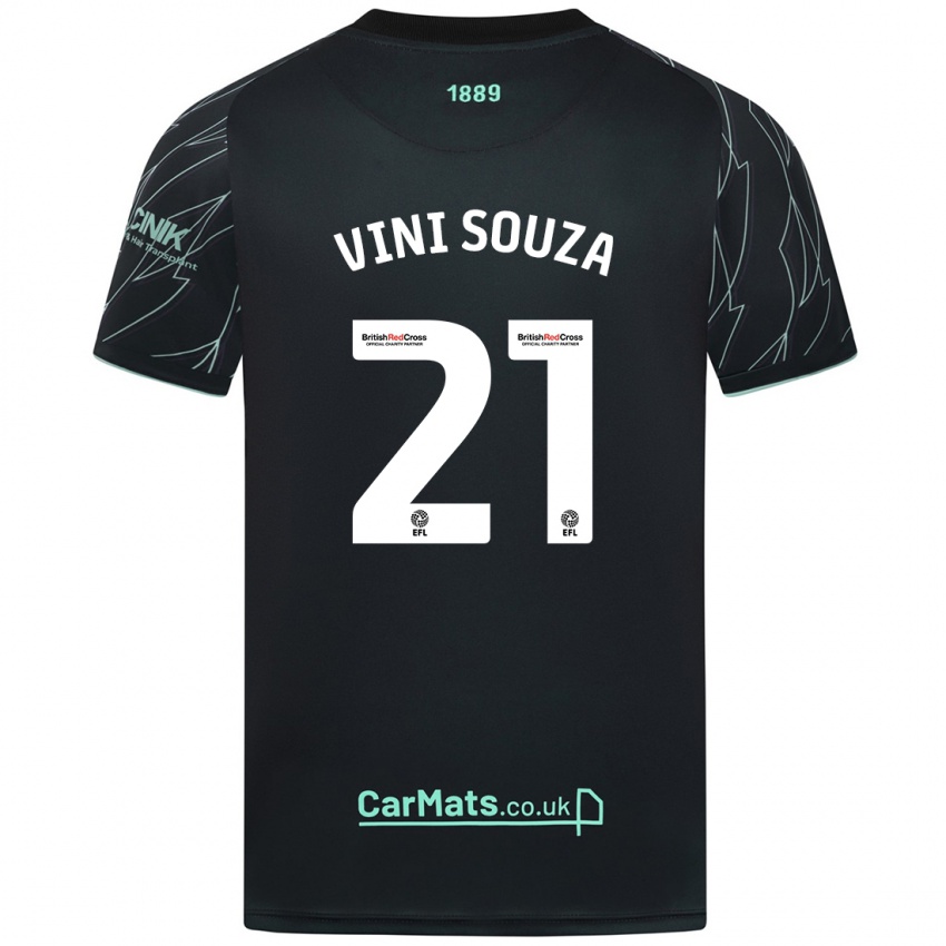 Børn Vini Souza #21 Sort Grøn Udebane Spillertrøjer 2024/25 Trøje T-Shirt