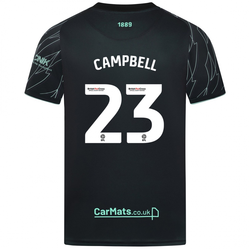 Børn Tyrese Campbell #23 Sort Grøn Udebane Spillertrøjer 2024/25 Trøje T-Shirt