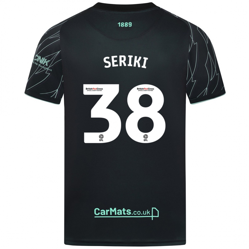 Børn Femi Seriki #38 Sort Grøn Udebane Spillertrøjer 2024/25 Trøje T-Shirt