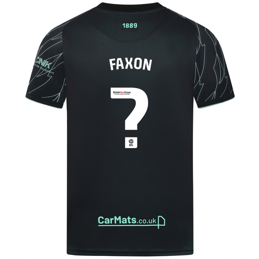 Børn Luke Faxon #0 Sort Grøn Udebane Spillertrøjer 2024/25 Trøje T-Shirt