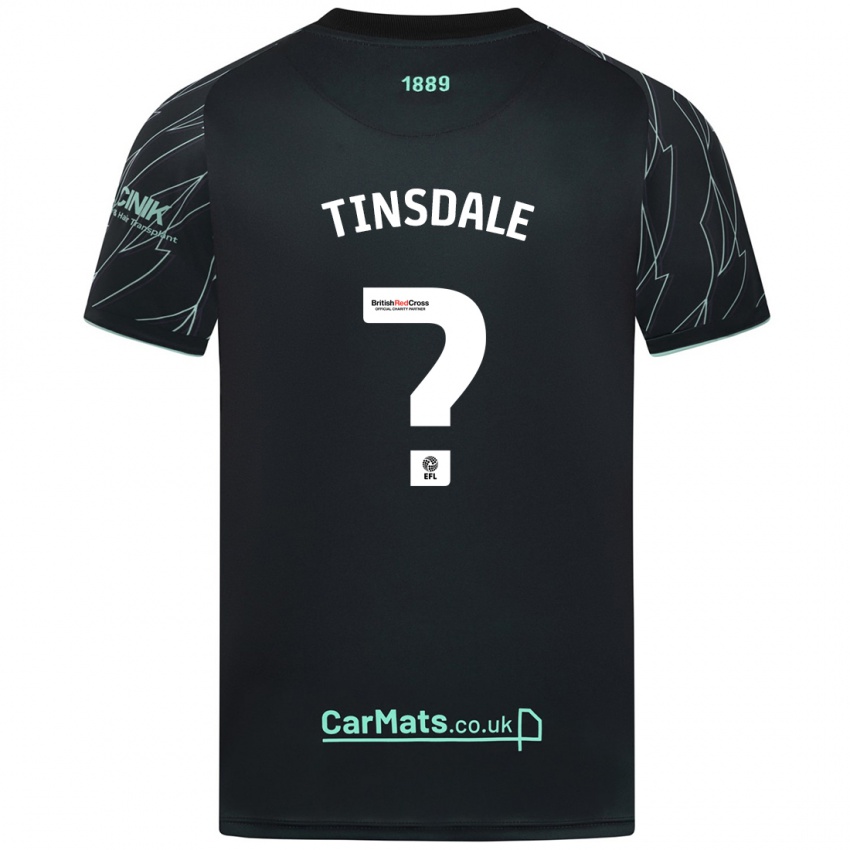 Børn Jay Tinsdale #0 Sort Grøn Udebane Spillertrøjer 2024/25 Trøje T-Shirt