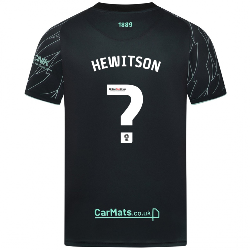 Børn Coby Hewitson #0 Sort Grøn Udebane Spillertrøjer 2024/25 Trøje T-Shirt