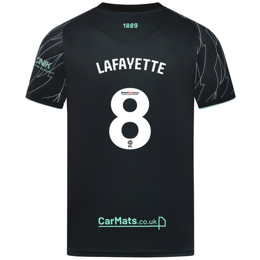 Børn Abbie Lafayette #8 Sort Grøn Udebane Spillertrøjer 2024/25 Trøje T-Shirt