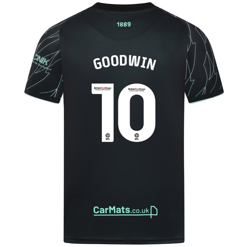 Børn Isobel Goodwin #10 Sort Grøn Udebane Spillertrøjer 2024/25 Trøje T-Shirt