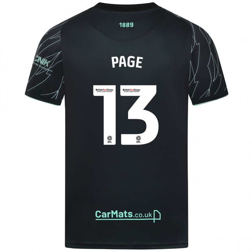 Børn Olivia Page #13 Sort Grøn Udebane Spillertrøjer 2024/25 Trøje T-Shirt