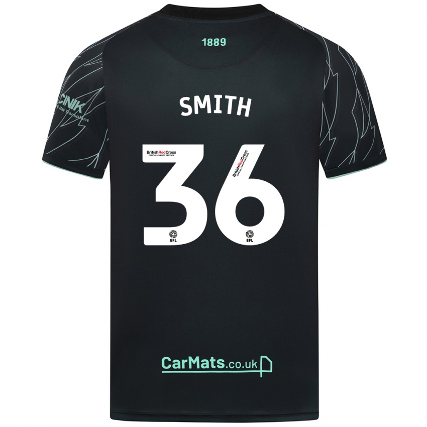 Børn Joshua Smith #36 Sort Grøn Udebane Spillertrøjer 2024/25 Trøje T-Shirt