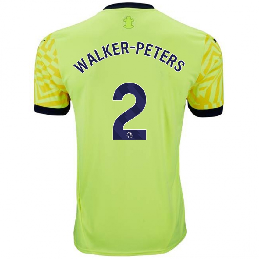 Børn Kyle Walker-Peters #2 Gul Udebane Spillertrøjer 2024/25 Trøje T-Shirt