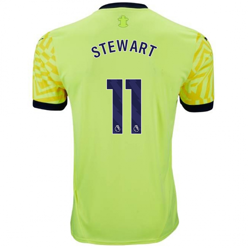 Børn Ross Stewart #11 Gul Udebane Spillertrøjer 2024/25 Trøje T-Shirt