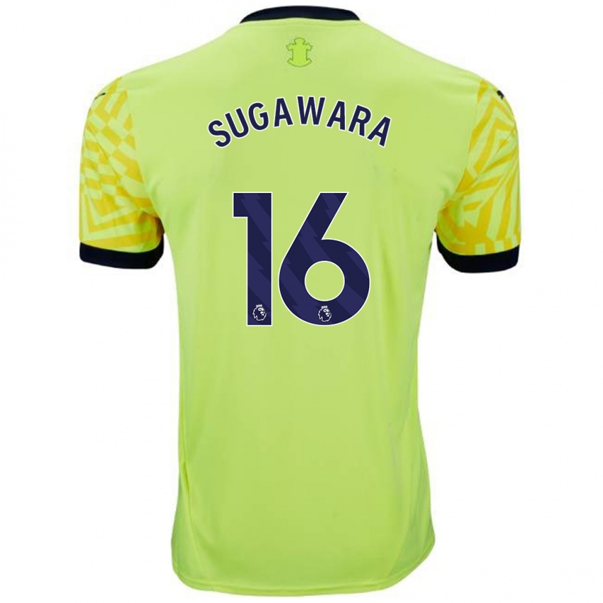 Børn Yukinari Sugawara #16 Gul Udebane Spillertrøjer 2024/25 Trøje T-Shirt