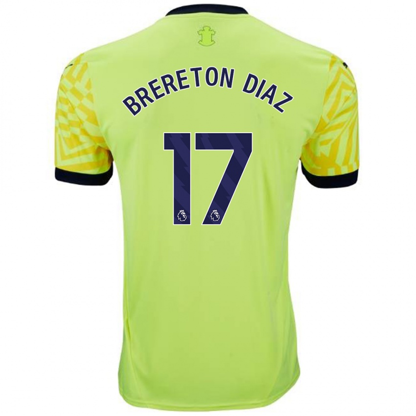 Børn Ben Brereton Díaz #17 Gul Udebane Spillertrøjer 2024/25 Trøje T-Shirt