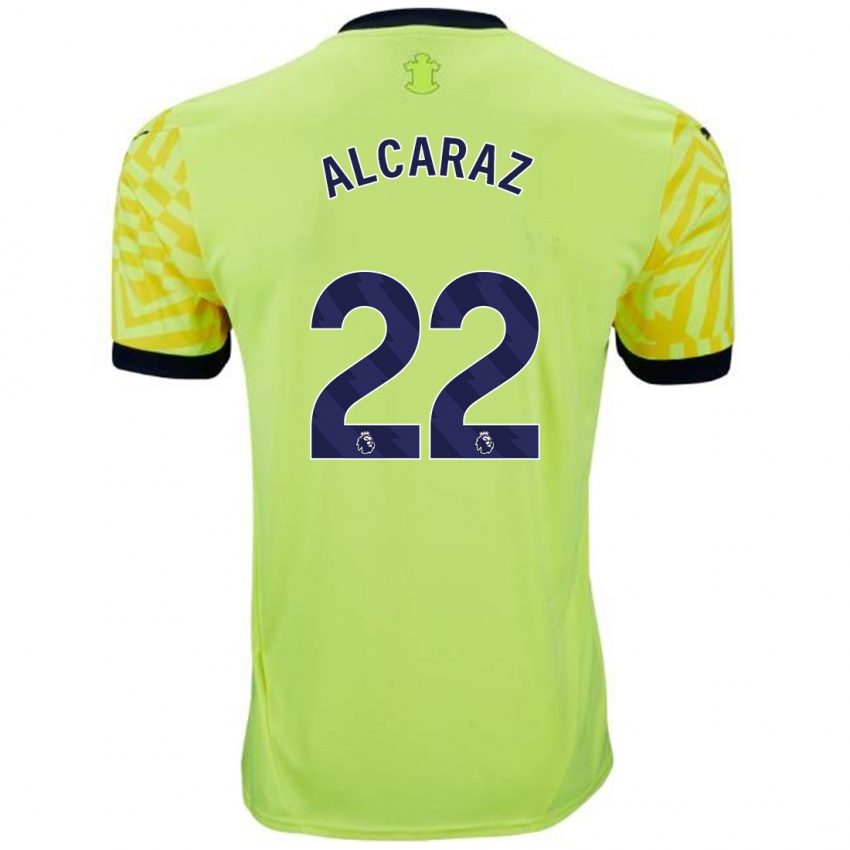 Børn Carlos Alcaraz #22 Gul Udebane Spillertrøjer 2024/25 Trøje T-Shirt