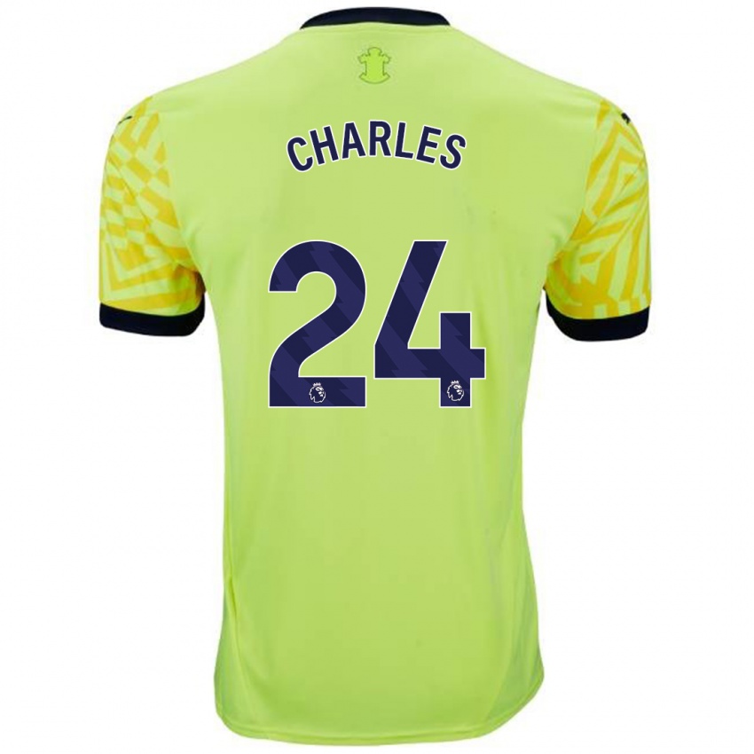 Børn Shea Charles #24 Gul Udebane Spillertrøjer 2024/25 Trøje T-Shirt