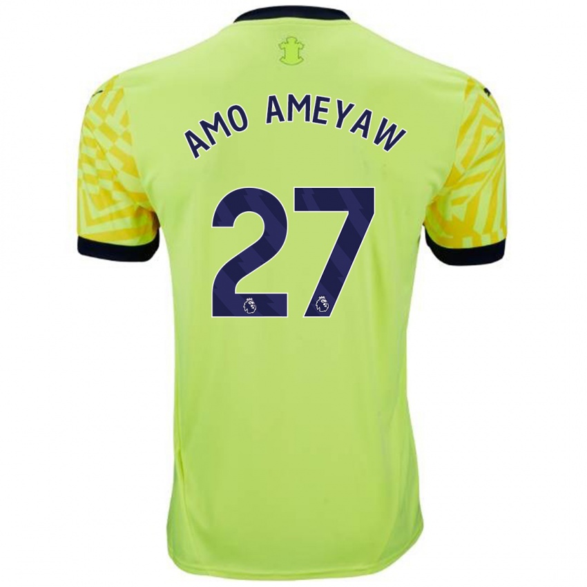 Børn Samuel Amo-Ameyaw #27 Gul Udebane Spillertrøjer 2024/25 Trøje T-Shirt