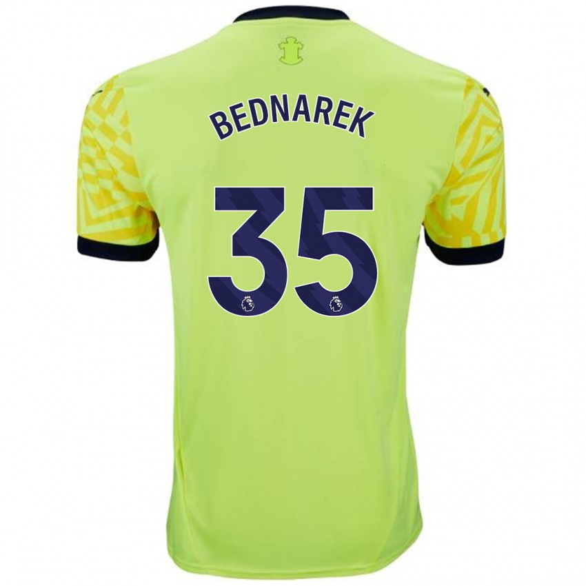 Børn Jan Bednarek #35 Gul Udebane Spillertrøjer 2024/25 Trøje T-Shirt